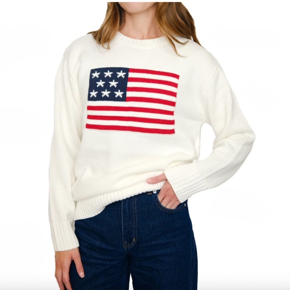 Mighty Fine Sweaters - NWT Crewneck Sweater with Flag Design